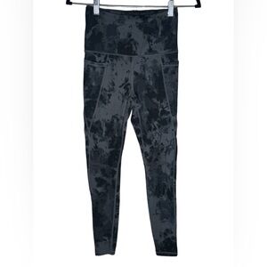 Danskin Black Tie Dye Leggings XS High Rise Pocket Workout Yoga Pants